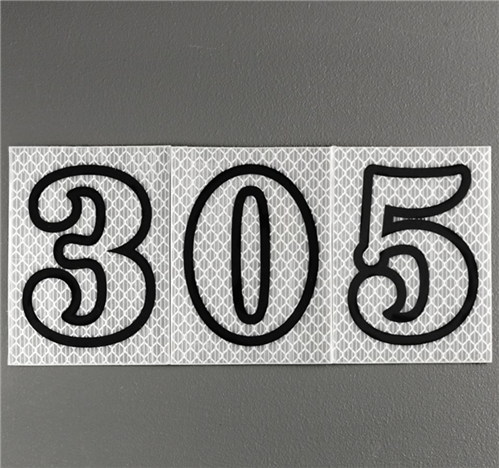 NUMBERS/NUMERALS "NIGHT SHINE" WHITE 80mm SELF ADHESIVE