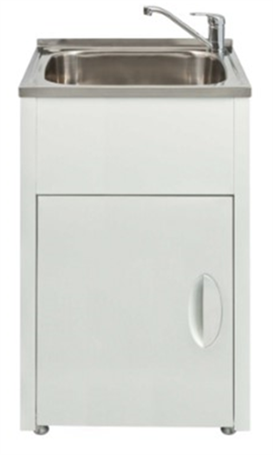 LAUNDRY TROUGH & CABINET with RINSE BY PASS & BASKET WASTE | 45LTR