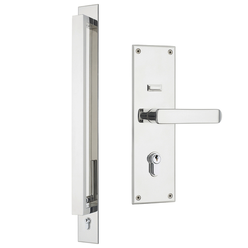 TRILOCK OMNI ALLURE DBLE CYLINDER ENTRANCE SET with 600mm PULL HANDLE