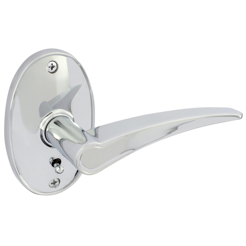 WINDSOR PASSAGE SET LEVER on OVAL BACKPLATE BRIGHT CHROME