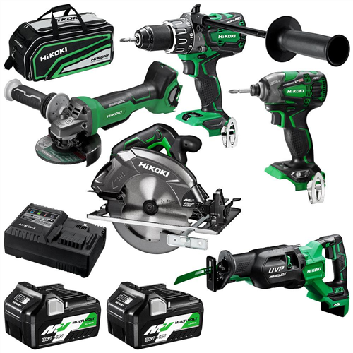 HIKOKI (HITACHI) 5 PIECE PACK MULTIVOLT BRUSHLESS COMBINATION KC36D5P(HRZ)