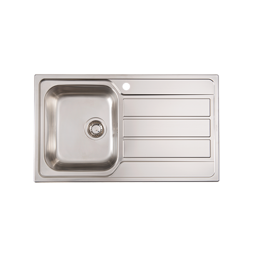 SINK 1TH MS100S - INOX 86X50 1B 1D LHB + OVERFLOW