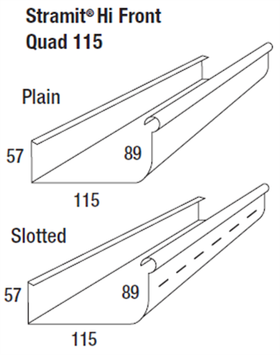 GUTTER - HI FRONT QUAD 115mm