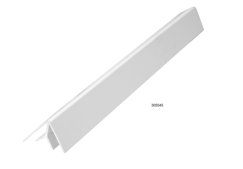 PVC CORNER MOULD INTERNAL JOINT WHITE 6.0mm x 3000mm