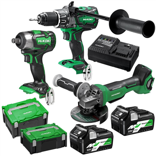 HIKOKI (HITACHI) 3 PIECE PACK MULTIVOLT BRUSHLESS COMBINATION KC36DRBL2(HRZ)