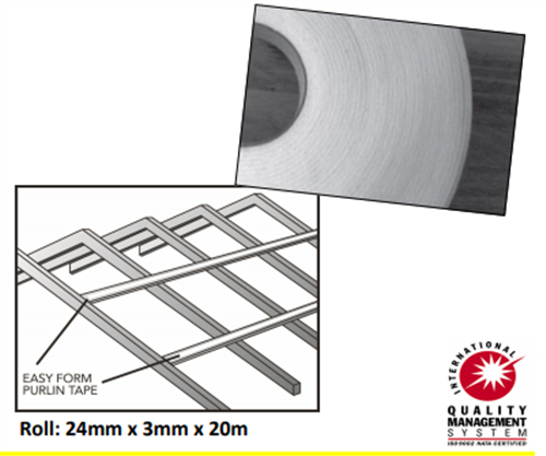 TAPE PURLIN WHITE ROLL 24mm x 3mm x 25m