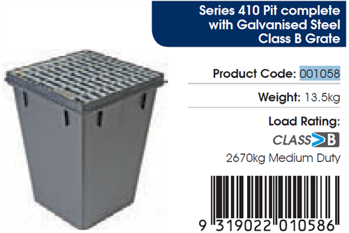 SERIES 410 - BASE COMPLETE WITH GRATE -