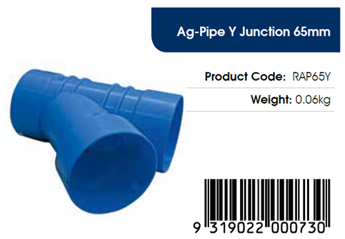 AGFLO 65mm Y JUNCTION | Agnew Building Supplies