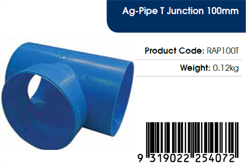 AGFLO 100mm T JUNCTION | Agnew Building Supplies