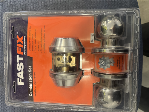 FASTFIX COMBINATION SET KNOB/DEADBOLT POLISHED STAINLESS STEEL (DLTD)