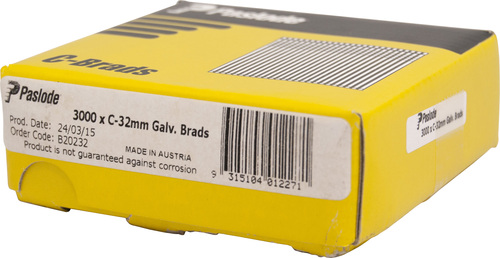 PASLODE  16GA C SERIES BRADS PK3000 - 32mm