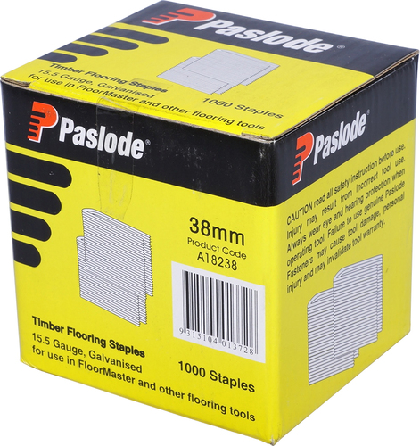 PASLODE FLOORMASTER GALVANISED 15.5GA STAPLES PK 1000 - 38mm