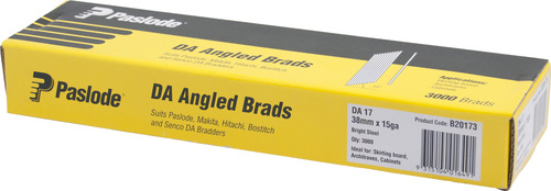 PASLODE  DA17 BRIGHT ANGLED BRADS PK3000 - 38mm