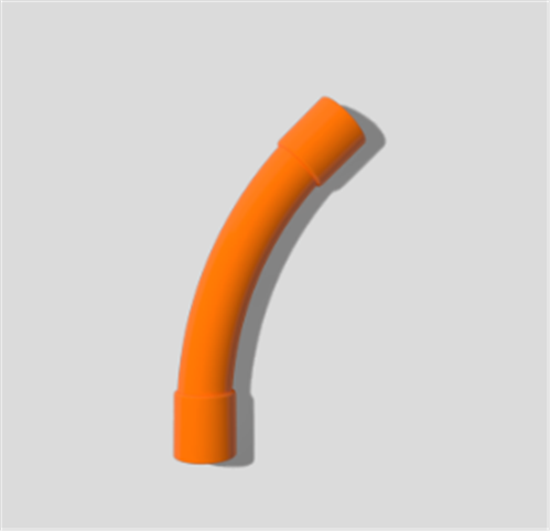 CONDUIT ORANGE HEAVY DUTY 100MMX45° SWEEP BEND