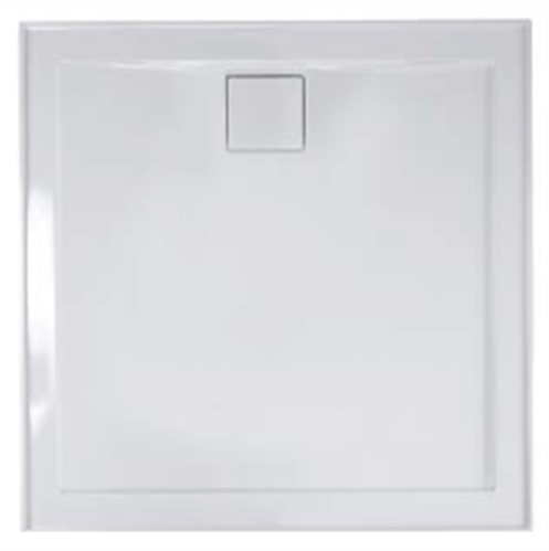 SHOWER BASE DAINTREE POLYMARBLE WHITE REAR OUTLET