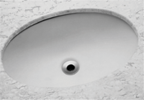 BASIN VANITY EMILIA  OVAL UNDER COUNTER 0TH POP UP WASTE 390 X 300mm