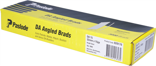 PASLODE  DA15 BRIGHT ANGLED BRADS PK3000 - 32mm