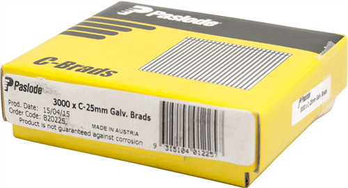 PASLODE  16GA C SERIES BRADS PK3000 - 25mm