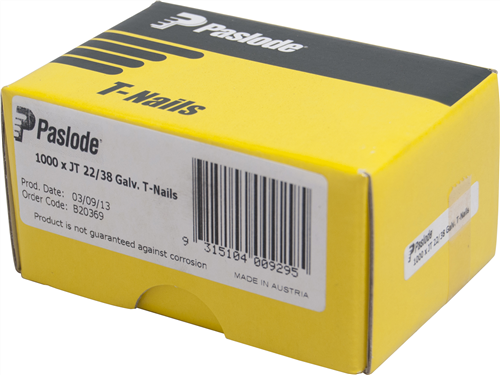 PASLODE T HEAD GALVANISED CHISEL POINT NAILS JT PK1000 - 2.2/38