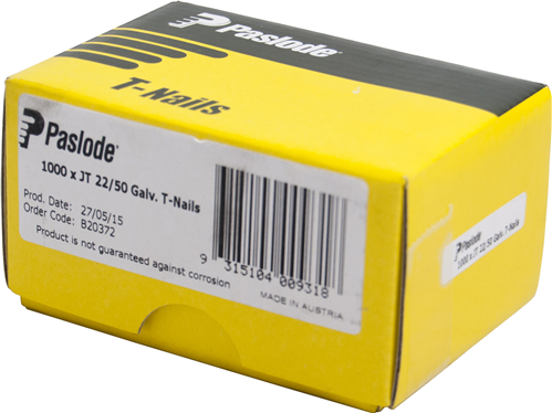 PASLODE T HEAD GALVANISED CHISEL POINT NAILS JT PK1000 - 2.2 / 50