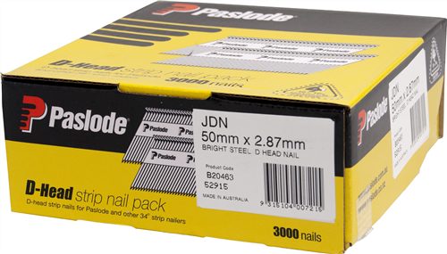 PASLODE  JDN BRIGHT D-HEAD NAIL PK3000 - 50 x 2.87mm