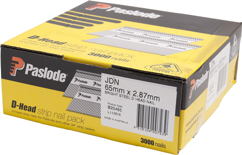 PASLODE JDN BRIGHT D-HEAD NAIL B20465 PK3000 - 65 x 2.87mm