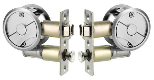 SYMMETRY ROUND CAVITY SLIDING DOOR PASSAGE LATCHING SET 7410 DP