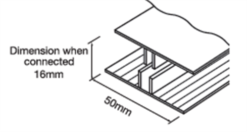 MULTIWALL H-BAR GLAZING CHANNEL BOTTOM 6000mm