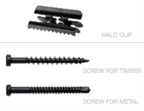 SCREWS DECKING 8g x 40mm TRIM HEAD (HALO) & CLIP FIX TO TIMBER BLACK