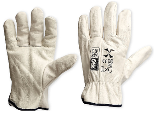 GLOVES LEATHER RIGGERS COWGRAIN BEIGE LARGE (DLTD)