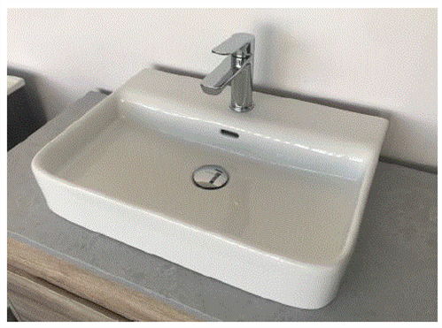 BASIN HENLEY WALL HUNG or INSET WHITE 1 TAP HOLE