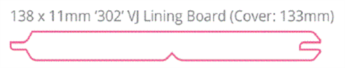 RADIATA UNPRIMED #302 VEE JOINT STD LINING BOARD 140 x 12 x 4800mm