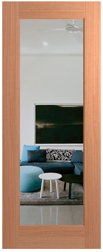 HUME DOOR JST1 JOINERY (SPM) MAPLE (STAIN GRADE) GLAZED CLEAR (G1) with SAFETY DECALS