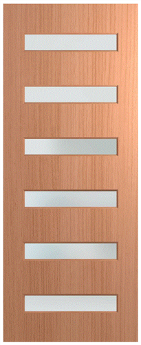 HUME DOOR XN16 NEWINGTON (HMR MDF CORE) (SPM) MAPLE (STAIN GRADE) GLAZED TRANSLUCENT