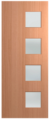 HUME DOOR XN7 NEWINGTON (HMR MDF CORE) (SPM) MAPLE (STAIN GRADE) GLAZED TRANSLUCENT