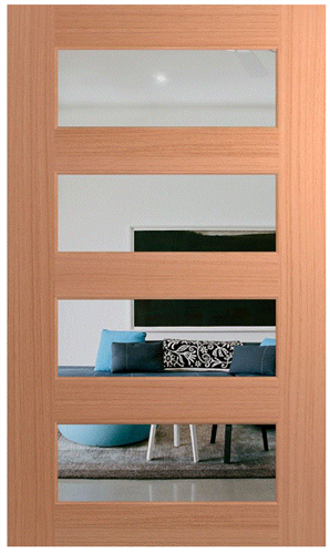 HUME DOOR XS24 SAVOY 1200 JOINERY (SPM) MAPLE (STAIN GRADE) (BEADING BOTH SIDES) GLAZED CLEAR