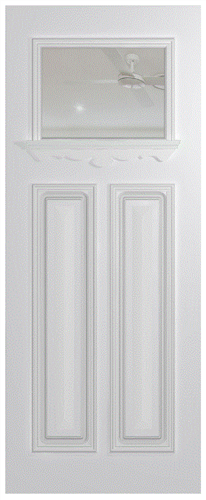 HUME DOOR XCB1 CARRINGBUSH (HMR MDF CORE) DURACOTE (TEMPERED HARDBOARD) GLAZED CLEAR 2040 x 820 x 40mm