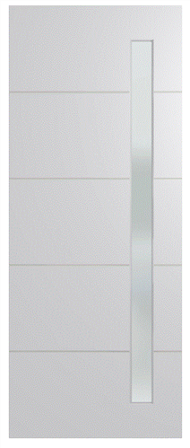 HUME DOOR XLR120 LINEAR (HMR MDF CORE) DURACOTE (TEMPERED HARDBOARD) GLAZED TRANSLUCENT