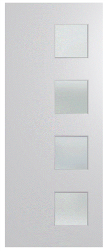 HUME DOOR XN7 NEWINGTON (HMR MDF CORE) DURACOTE (TEMPERED HARDBOARD) GLAZED TRANSLUCENT