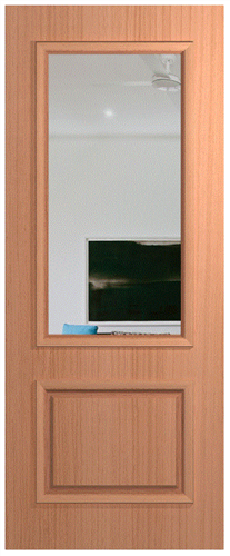 HUME DOOR XVP22 VAUCLUSE PREMIER (HMR MDF CORE) (SPM) MAPLE (STAIN GRADE) (ROUTED BOTH SIDES) GLAZED CLEAR 2040 x 820 x 40mm