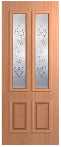 HUME DOOR XVP12 VAUCLUSE PREMIER (HMR MDF CORE) (SPM) MAPLE (STAIN GRADE) (ROUTED BOTH SIDES) GLAZED PANAMA 2040 x 820 x 40mm