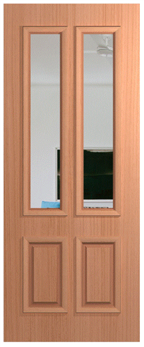 HUME DOOR XVP12 VAUCLUSE PREMIER (HMR MDF CORE) (SPM) MAPLE (STAIN GRADE) (ROUTED BOTH SIDES) GLAZED CLEAR