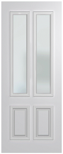 HUME DOOR XVP12 VAUCLUSE PREMIER (HMR MDF CORE) DURACOTE (TEMPERED HARDBOARD) GLAZED TRANSLUCENT