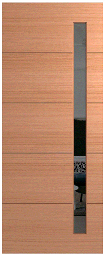 HUME DOOR XLR160 LINEAR (HMR MDF CORE) (SPM) MAPLE (STAIN GRADE) GLAZED GREY TINT