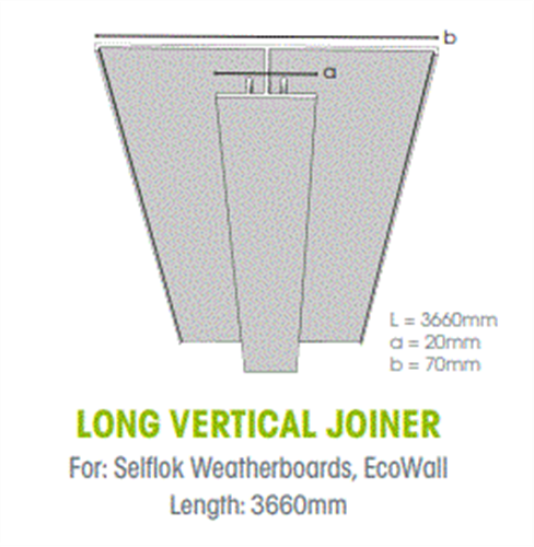 WTEX LONG VERTICAL ALUMINIUM JOINER 9.5mm x 3660mm