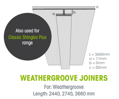 WTEX WEATHERGROOVE ALUMINIUM JOINER