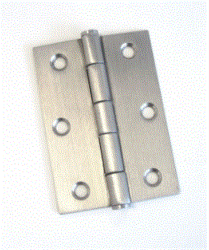 HINGE BUTTON TIPPED LOOSE PIN SATIN STAINLESS STEEL PAIR 85 x 60 x 2.0mm