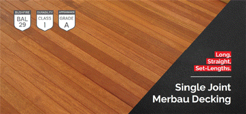 DECKING MERBAU KD SELECT DAR FIXED LENGTH (1 x JOIN) for 450mm CENTRES