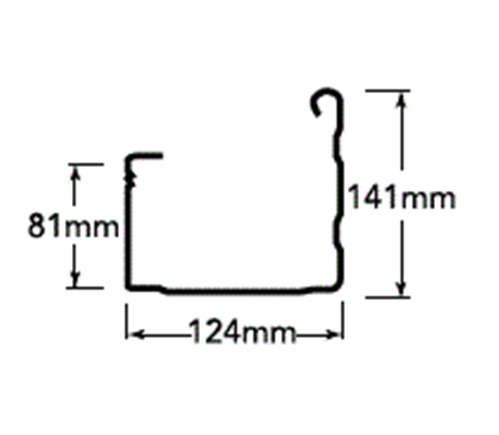 GUTTER - SHEERLINE (UNSLOTTED) 124mm COLORBOND