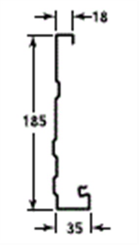 FASCIA BOARD 0.42BMT 185 x 35mm